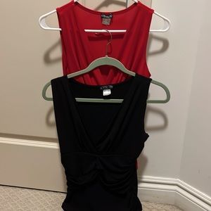 TWO Venus sleeveless low cut summer tops.